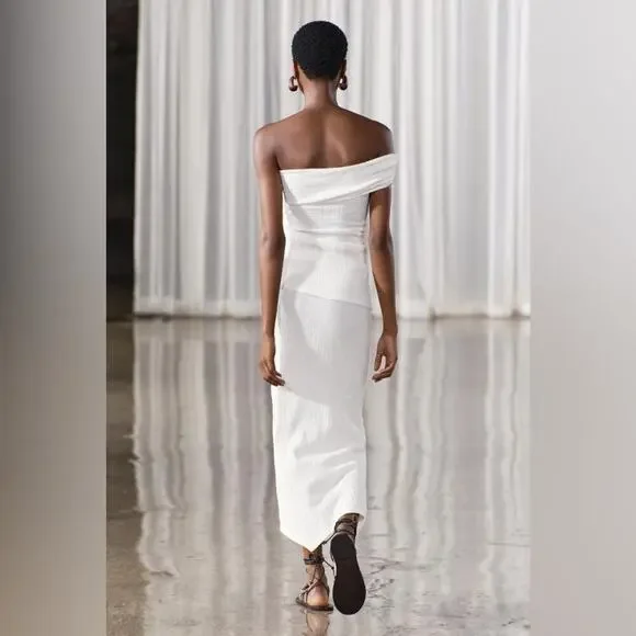 Zara ASYMMETRICAL SKIRT IN RIBBED FABRIC - Picture 7 of 15